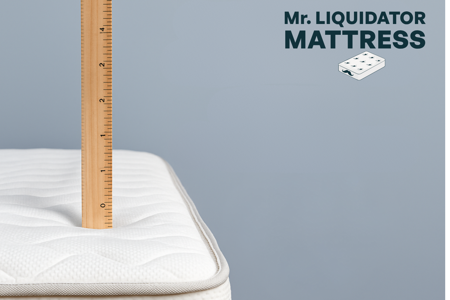 Mattress with a ruler to show mattress sag