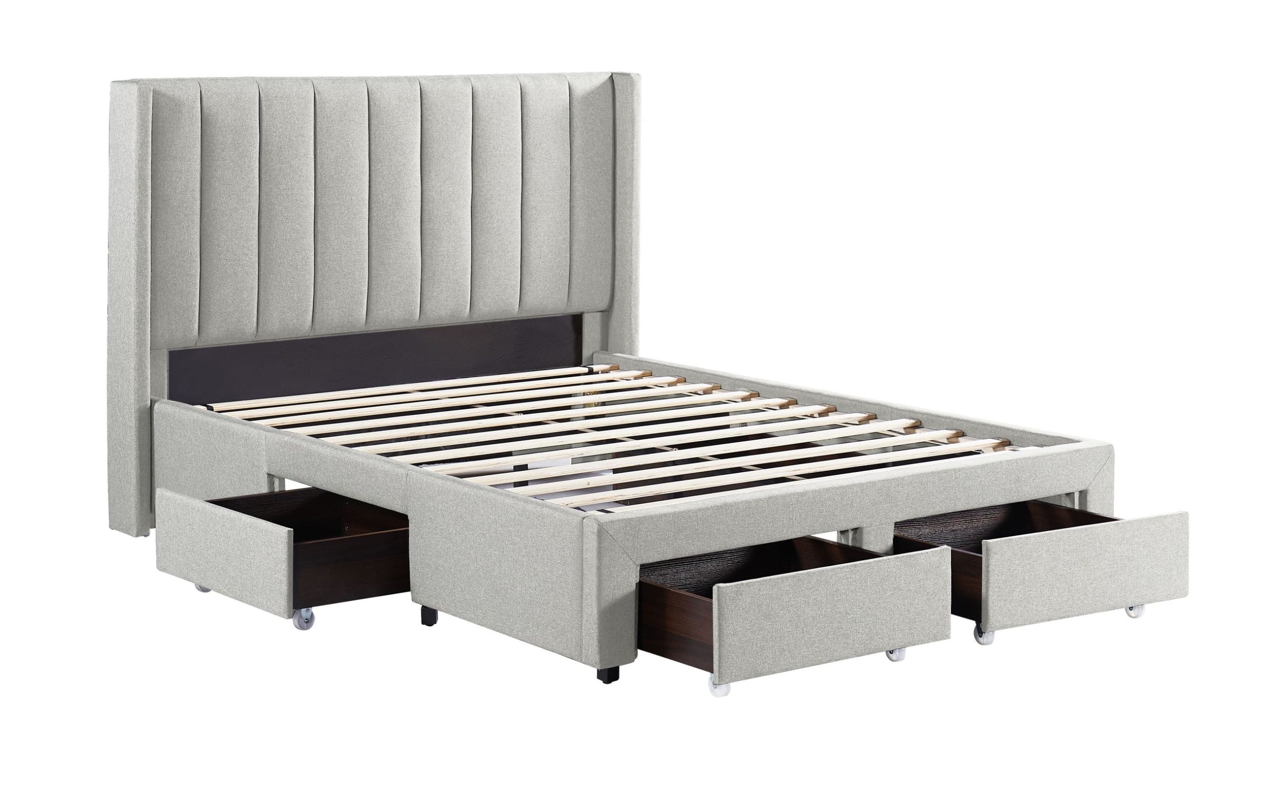 Ashley - Upholstered Platform Bed with 4 Storage Drawers