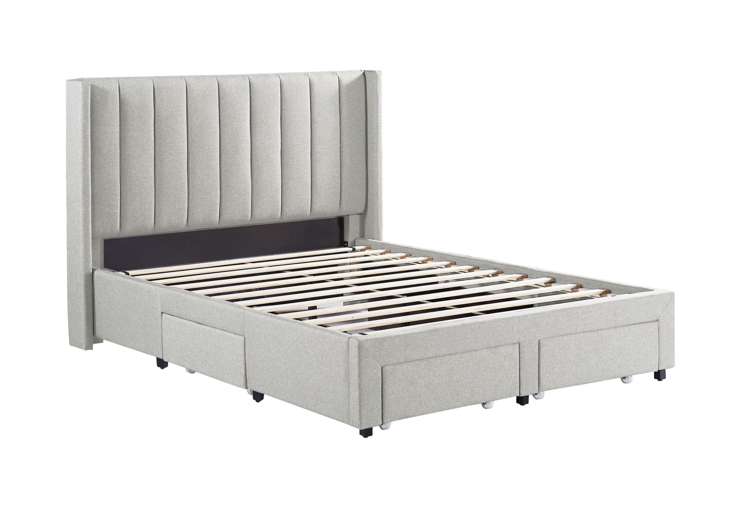 Ashley - Upholstered Platform Bed with 4 Storage Drawers