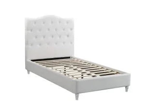 Lily Upholstered Platform Bed (White )