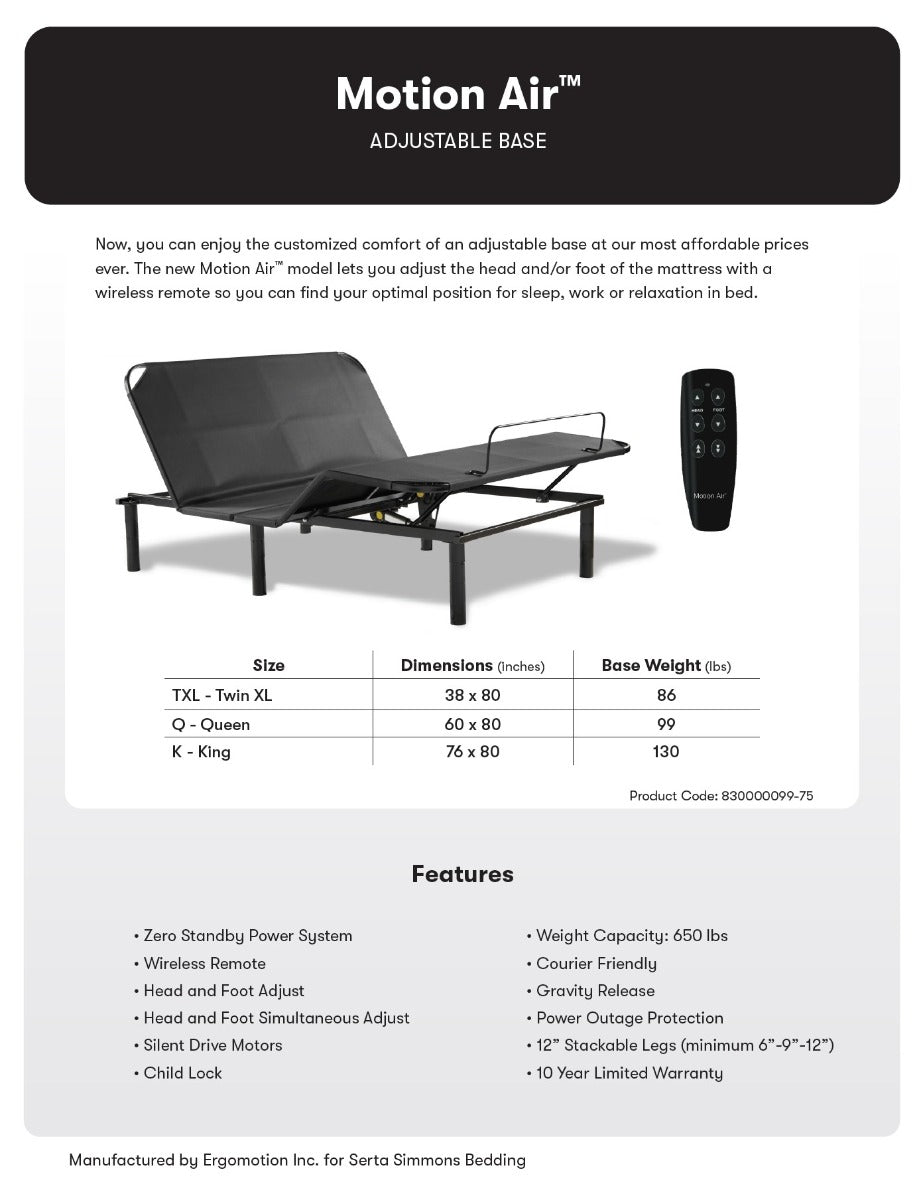 Beautyrest MotionAir™ Adjustable Base