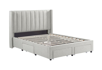 Ashley - Upholstered Platform Bed with 4 Storage Drawers