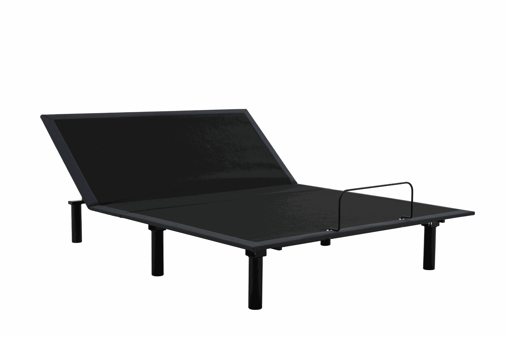 Black adjustable bed on a white background