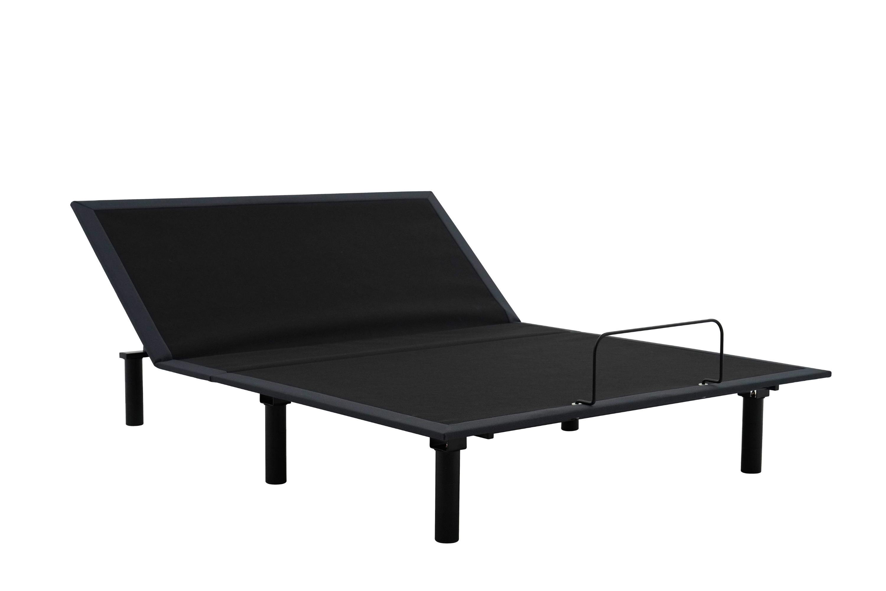 Black adjustable bed on a white background