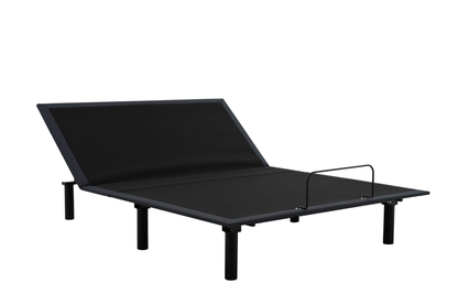 Black adjustable bed on a white background
